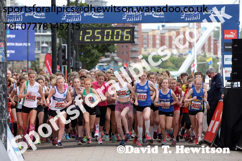 Girls Junior Great  North Run, Newcastle/Gateshead. Photo: David T. Hewitson/Sports for All Pics